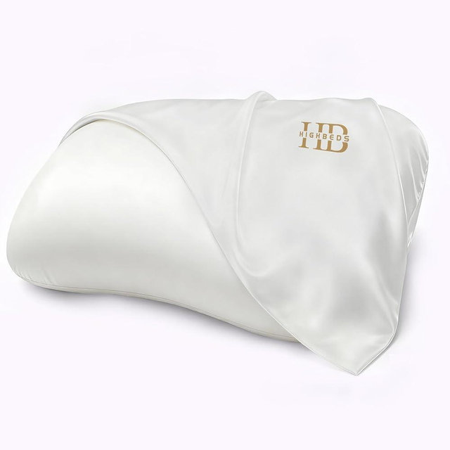 HighBeds Ice Silk Pillowcase, Super Soft and Cooling Polyester Spandex Pillow Covers 2 Pack with Zipperless Design, Ideal for Women and Men(Whtie Pillowcase)