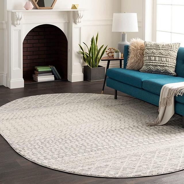Artistic Weavers Chester Boho Moroccan Area Rug,5' x 8' Oval,Grey