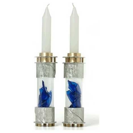 Round Wedding Breaking Glass Keepsake Candleholders with Ani L'Dodi finish