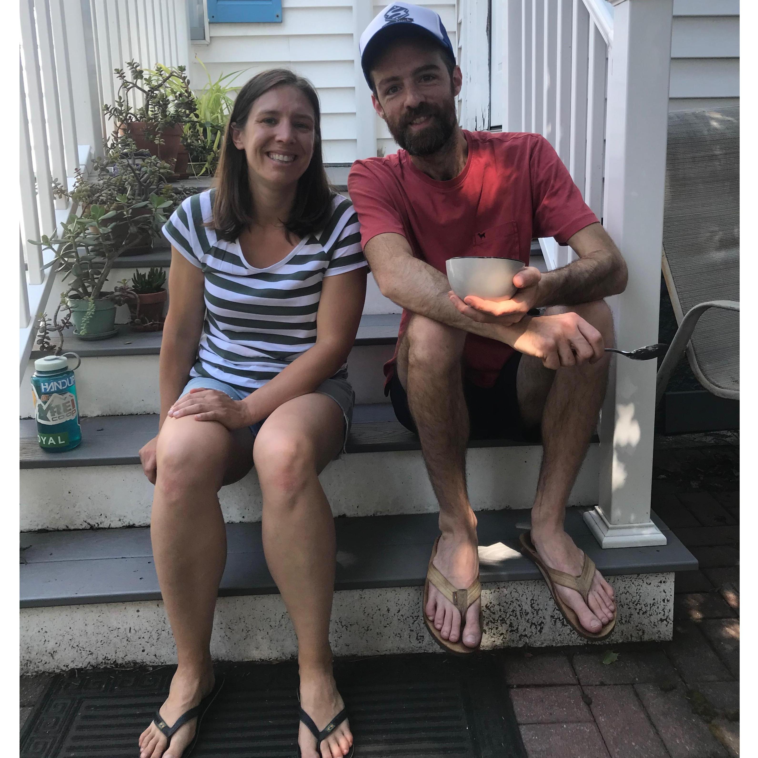 Stoop sitting in Somerville