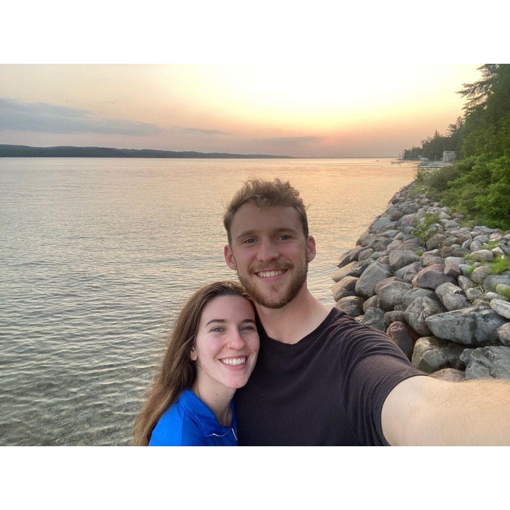 June 21, 2025. Lake Charlevoix, Michigan. Two days before Tyler got on one knee.