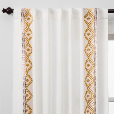 Global Border Curtain Panel White/Yellow 84" - Opalhouse™