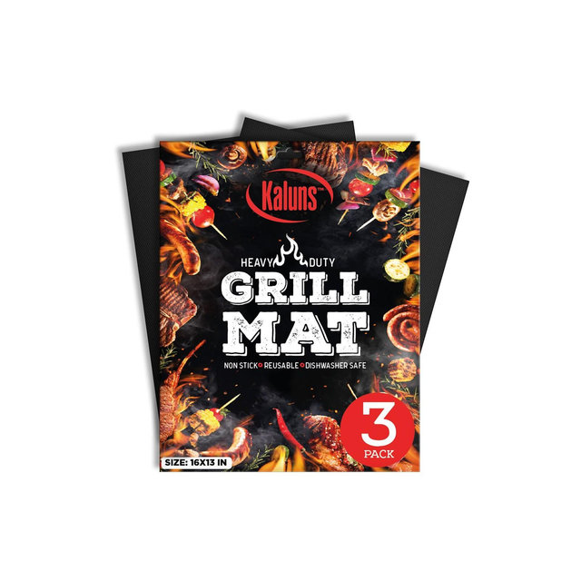 Kaluns Grill Mat, Set of 3 BBQ Mats, Heat Resistant, Nonstick and Reusable