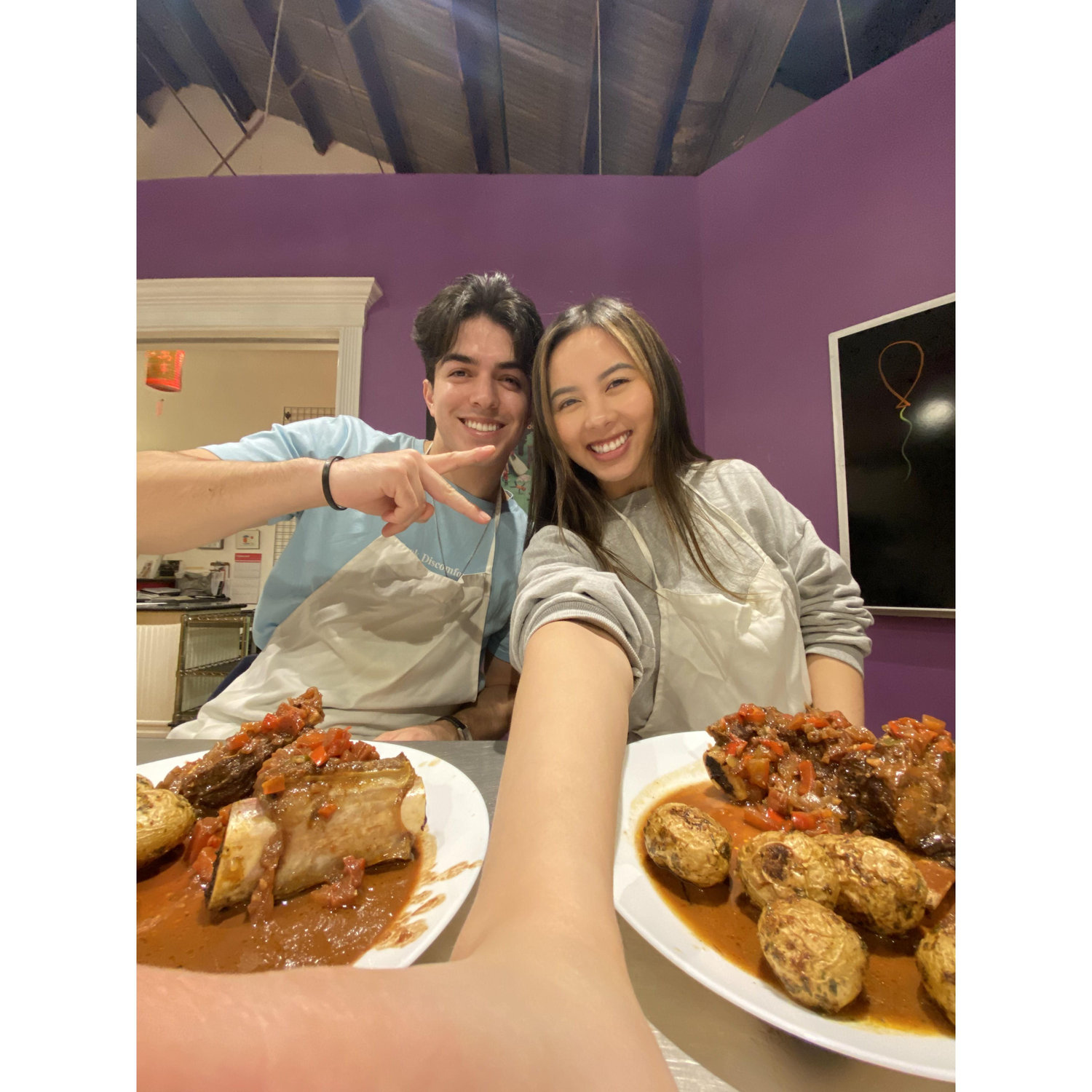 February 17, 2024 - They did a cooking class together for Valentine's Day!