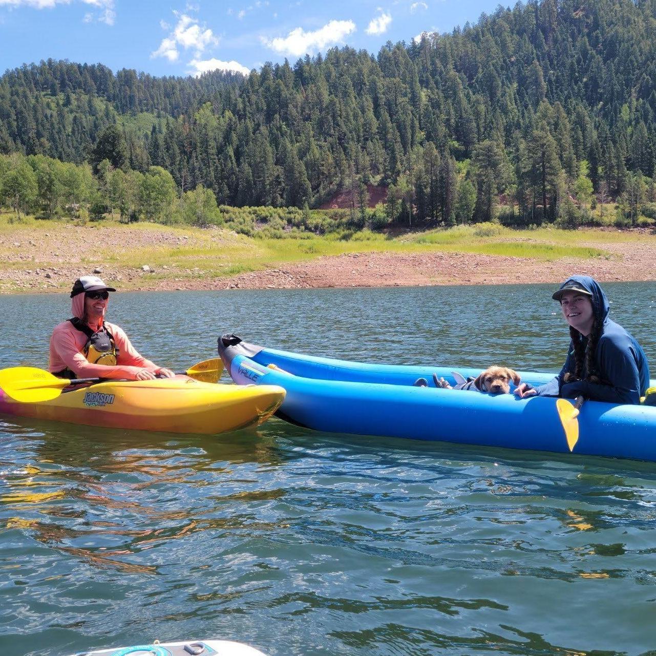 Summer 2021: Durango, We adopt Walnut and bring him boating