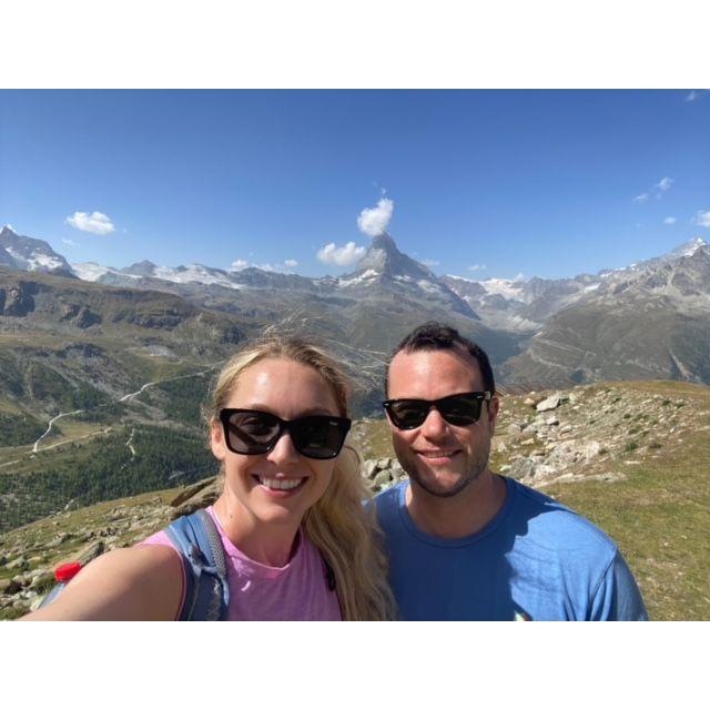 Hiking in Zermatt, the day before Chris proposed.