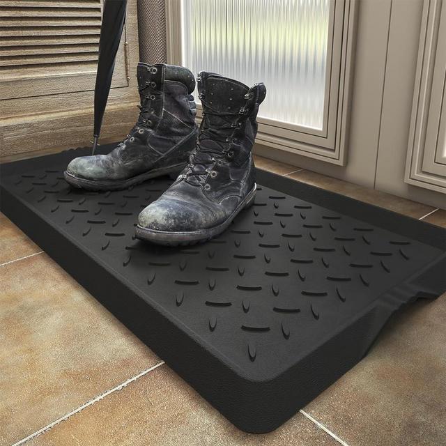 Boot-Tray Heavy Duty Rubber Mat with Lip Waterproof Shoe Mat for Entryway Indoor Outdoor Multi Use Catch All Trays 16“x27.5”