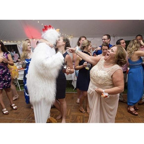 That's J in the chicken suit.