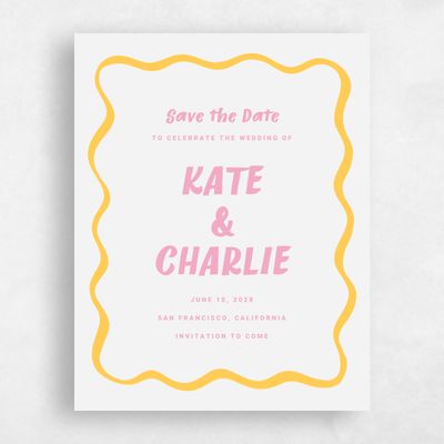 Yellow Wedding Save the Date - Key West Portrait