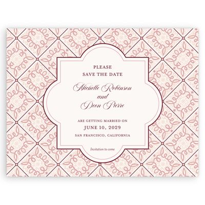 Dusty Pink Wedding Digital Save the Date - Como Landscape