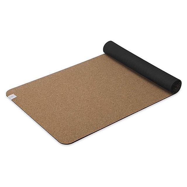 Gaiam Cork Yoga Mat | Natural Sustainable Cork Resists Germs and Odor | Non-Toxic TPE Rubber Backing | Great for Hot Yoga, Pilates (68-Inch x 24-Inch x 5mm Thick)