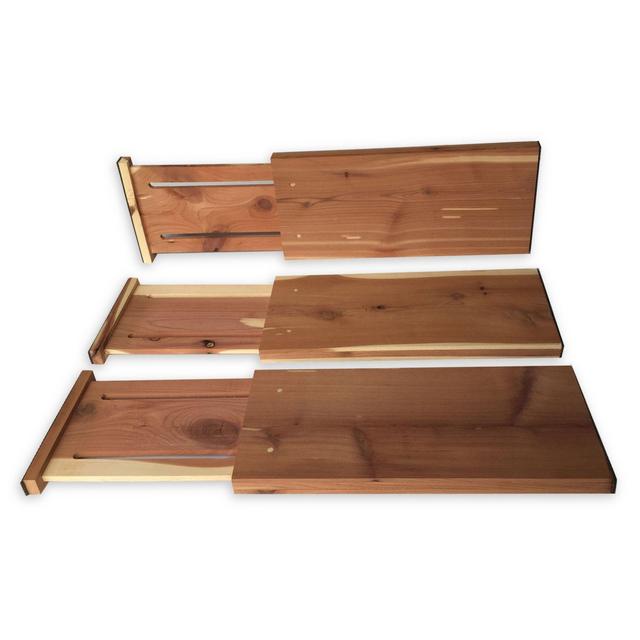 Adjustable Cedar Wood Drawer Divider (Set of 3)