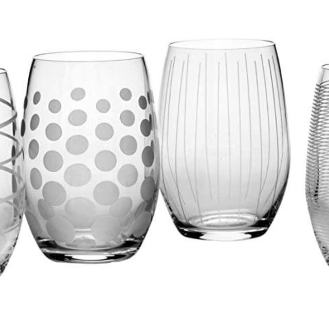 Mikasa Cheers Stemless Wine Glass, 17-Ounce, Set of 4
