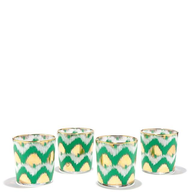 Les OttomansSet of four ikat-print tumbler glasses