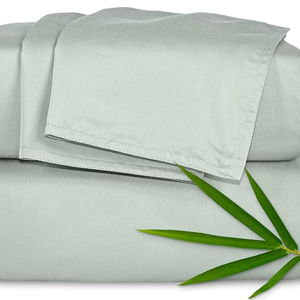Pure Bamboo Queen Sheets, Genuine 100% Organic Viscose Derived from Bamboo Bed Sheet Set, Luxuriously Soft & Cooling, Double Stitching, 2 Year Quality Promise (Queen, Sea Glass)