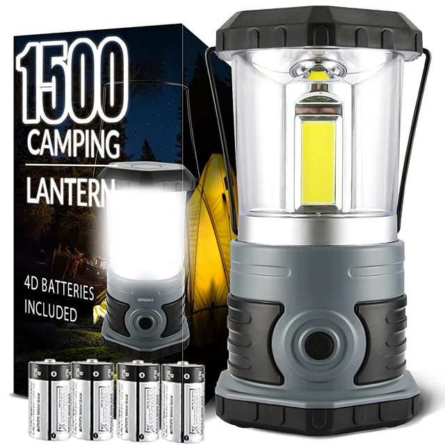 LED Camping Lantern Battery Powered 1500 Lumen COB Camping Light 4D Batteries(Included) Perfect for Camp Hiking Emergency Kit