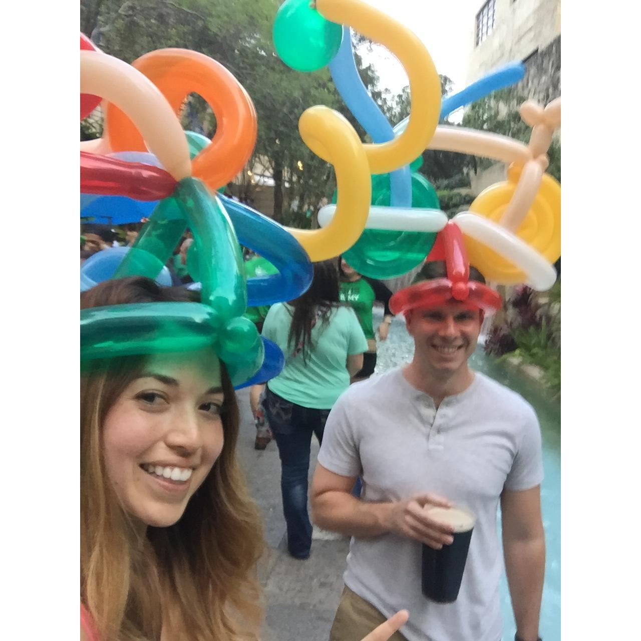We had some sweet balloon hats on the Riverwalk!