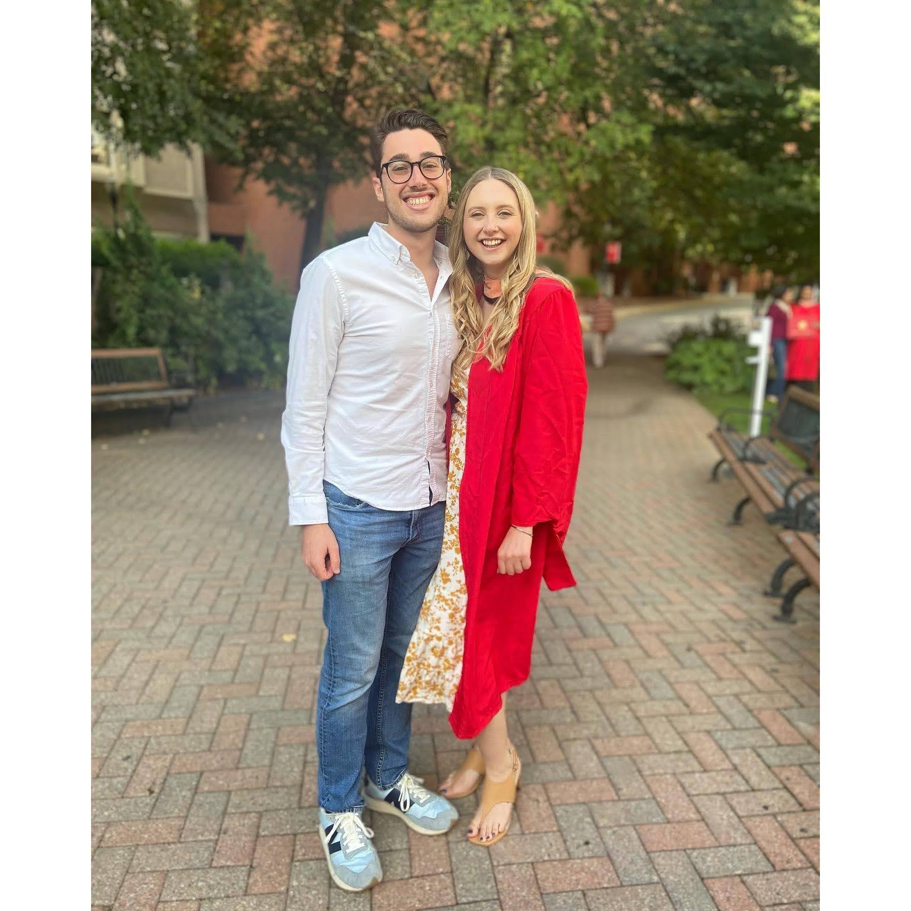 Amanda's graduation from her Masters program