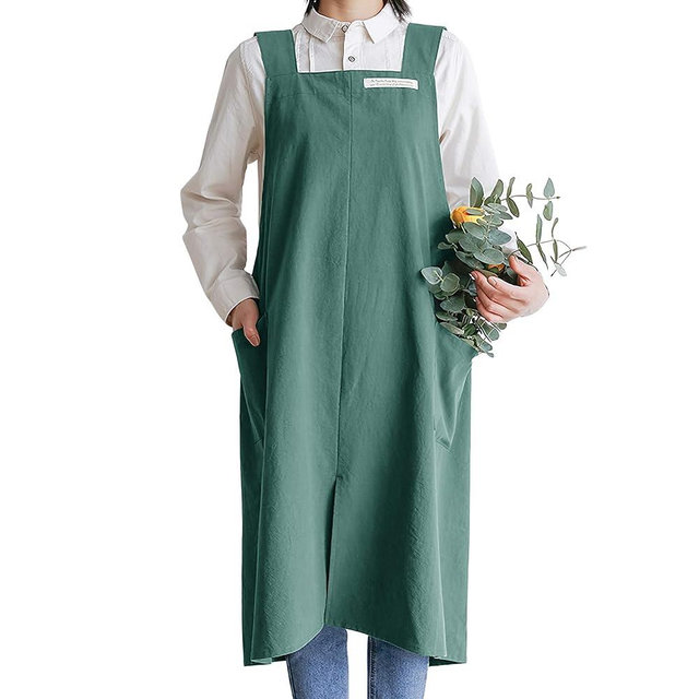 Hanee Cotton Aprons for Women and Men | Cross-Back Apron with Pockets