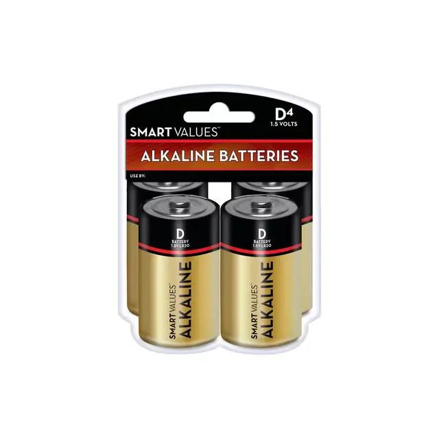 Smart Values™ 4-Pack D Alkaline Batteries