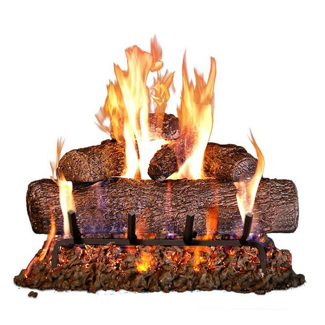 Peterson Real Fyre 18-inch Live Oak Log Set With Vented Burner, Match Light (Natural Gas Only)