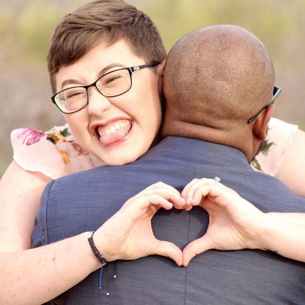 A perfect example of romance and goofiness in our relationship! We love being romantic, as every couple does, but we also love having fun and aren't afraid to be silly in public together.