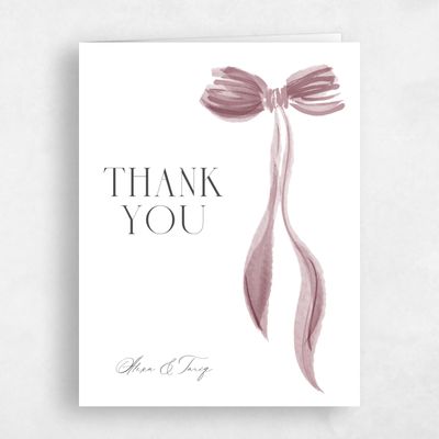 Dusty Rose, Pink Wedding Thank You - Brienno Portrait