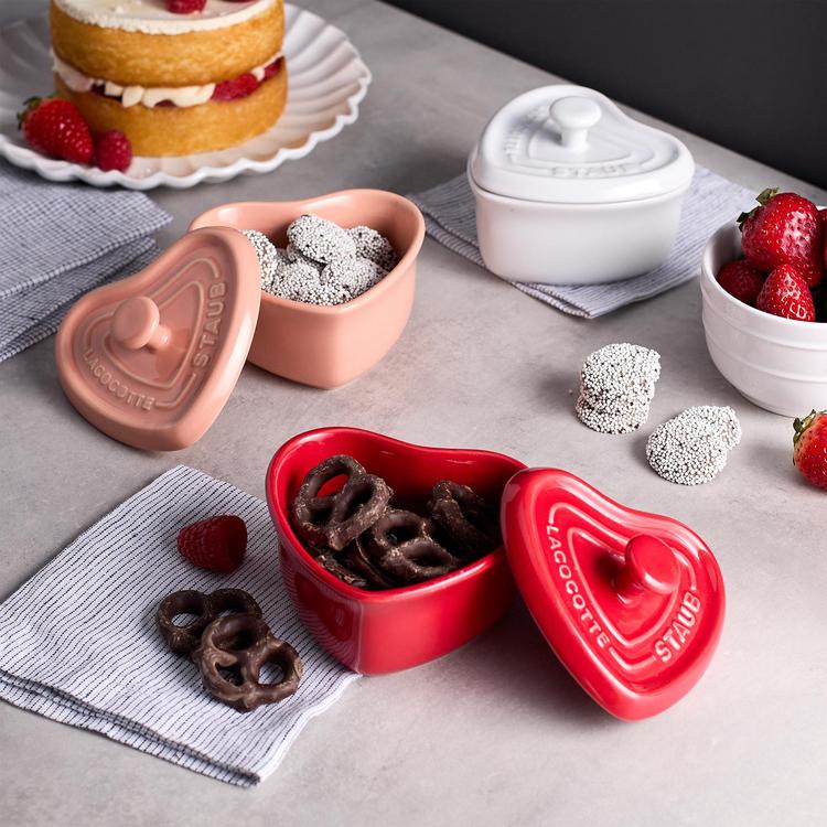 Staub, Ceramic 3-Piece Assorted Mini Heart Cocotte Set | Zola