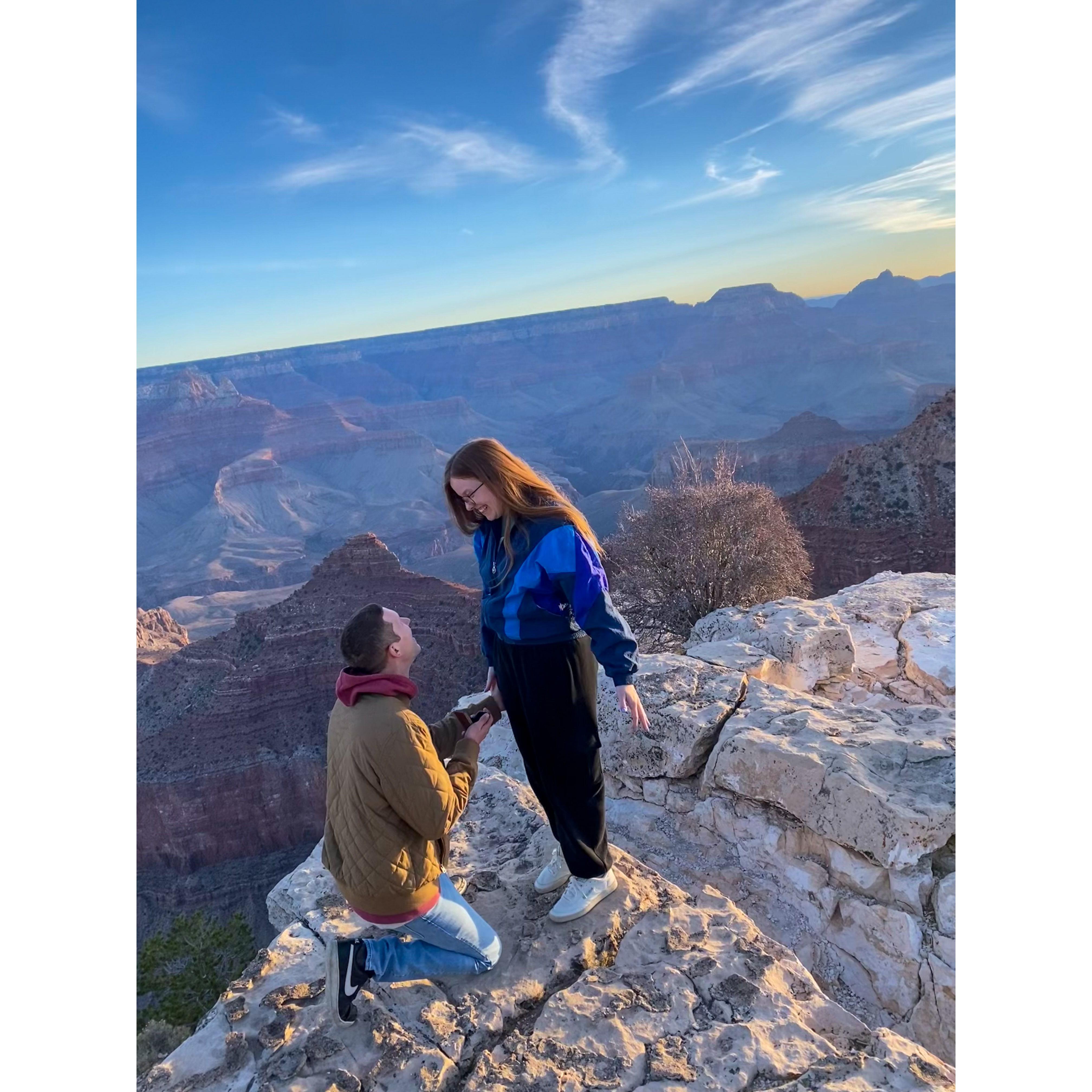 When we got engaged at the Grand Canyon 2024!