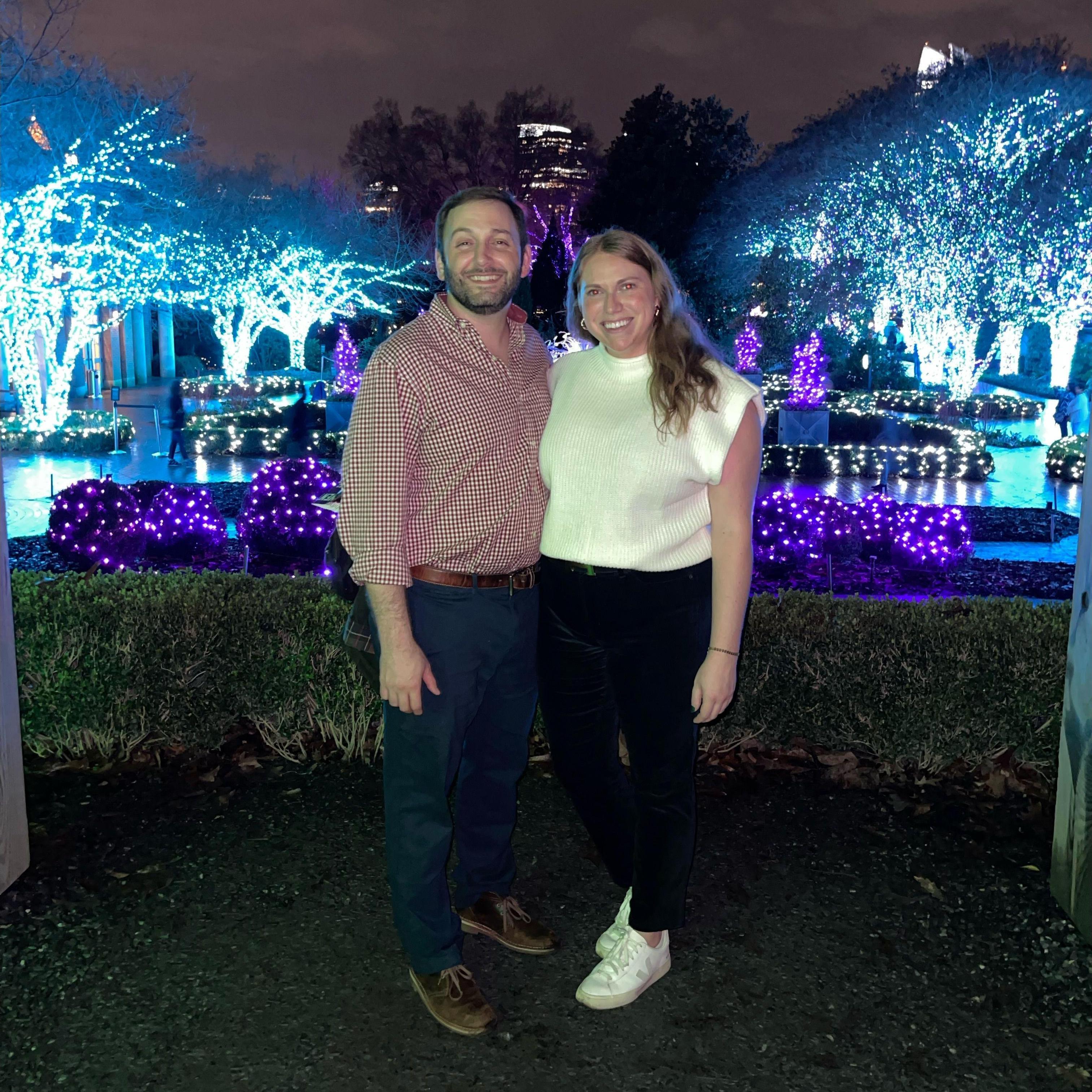 Our first picture together, Holiday Lights at The Atlanta Botanical Gardens