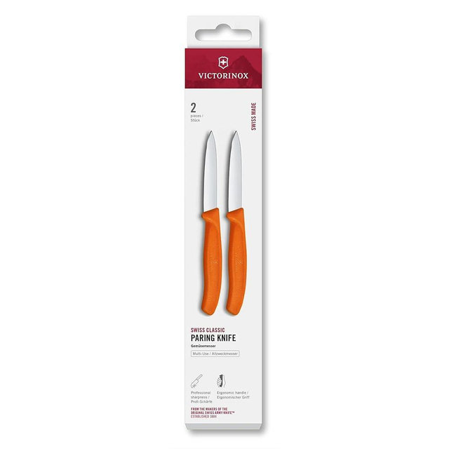 Victorinox Swiss Classic 2 Piece 3 Inch Straight Edge Paring Knife Set - Orange