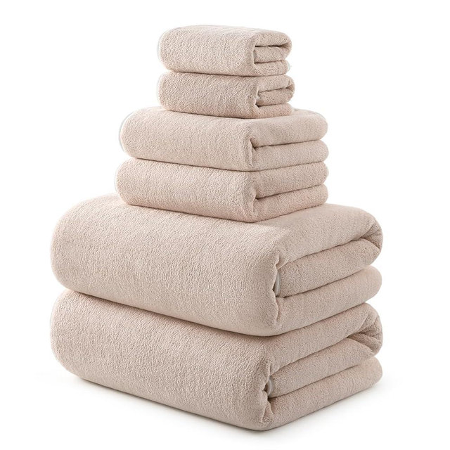 REDKISS Bath Towels Set of 6 - Oversized Bath Sheets (70 x35 in), 670GSM Ultra Soft & Highly Absorbent, Quick Dry Beige Towel Sets for Bathroom, Spa, Hotel, Gym