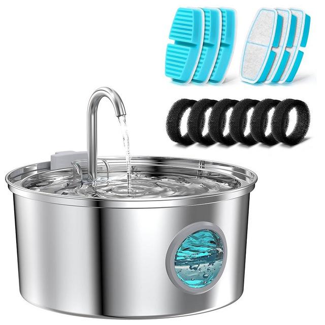 FOFNON Cat Water Fountain with 12 Filters, Including 6 Pieces of Filters + 6 Pieces Sponges