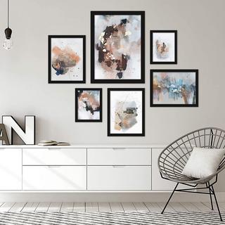 6-Piece Contemporary Abstract Blush Tones Art Set