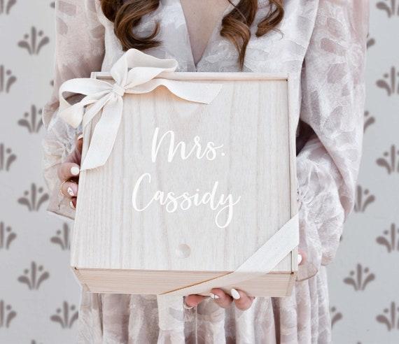 Bride Gift Box Personalized Keepsake Box for Bride Gift Bridal Shower Gift Box with Last Name (EB3459P) EMPTY