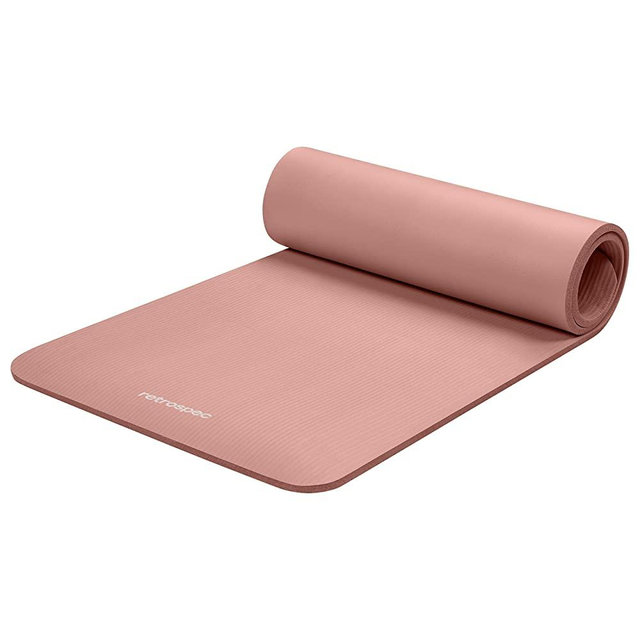 Retrospec Solana Yoga Mat 1" & 1/2" Thick w/Nylon Strap for Men & Women - Non Slip Exercise Mat for Yoga