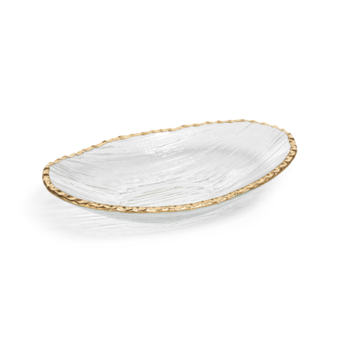 Zodax ~ Clear Textured Bowl w/Jagged Gold Rim, Price $33.95 in Tupelo, MS from Elizabeth Clair's