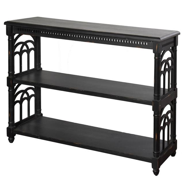 3 Tier Console Table Distressed Black - Stylecraft