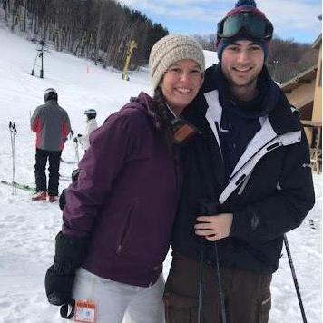 Tate learning to ski