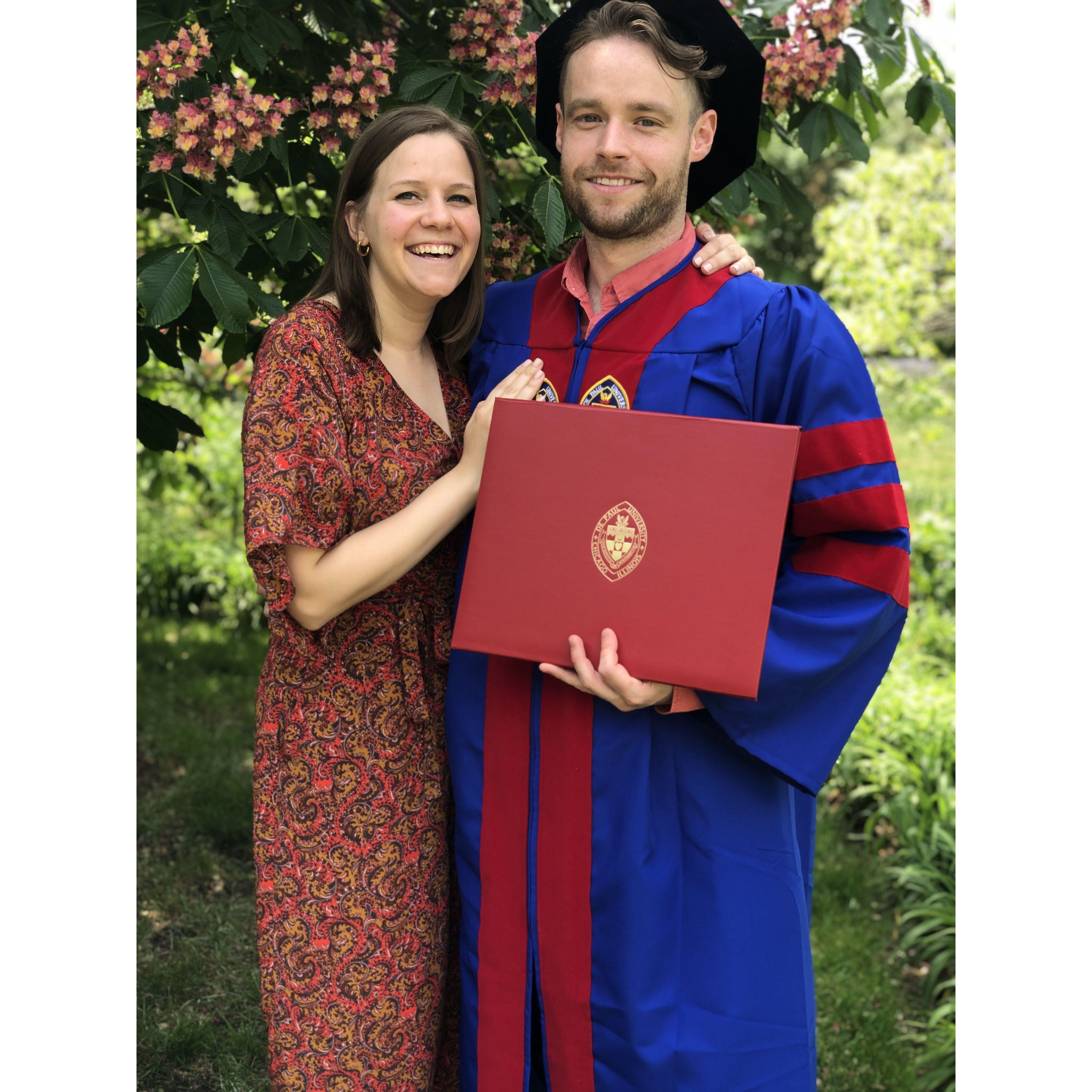 May 2021: Josh graduates Depaul College of Law!