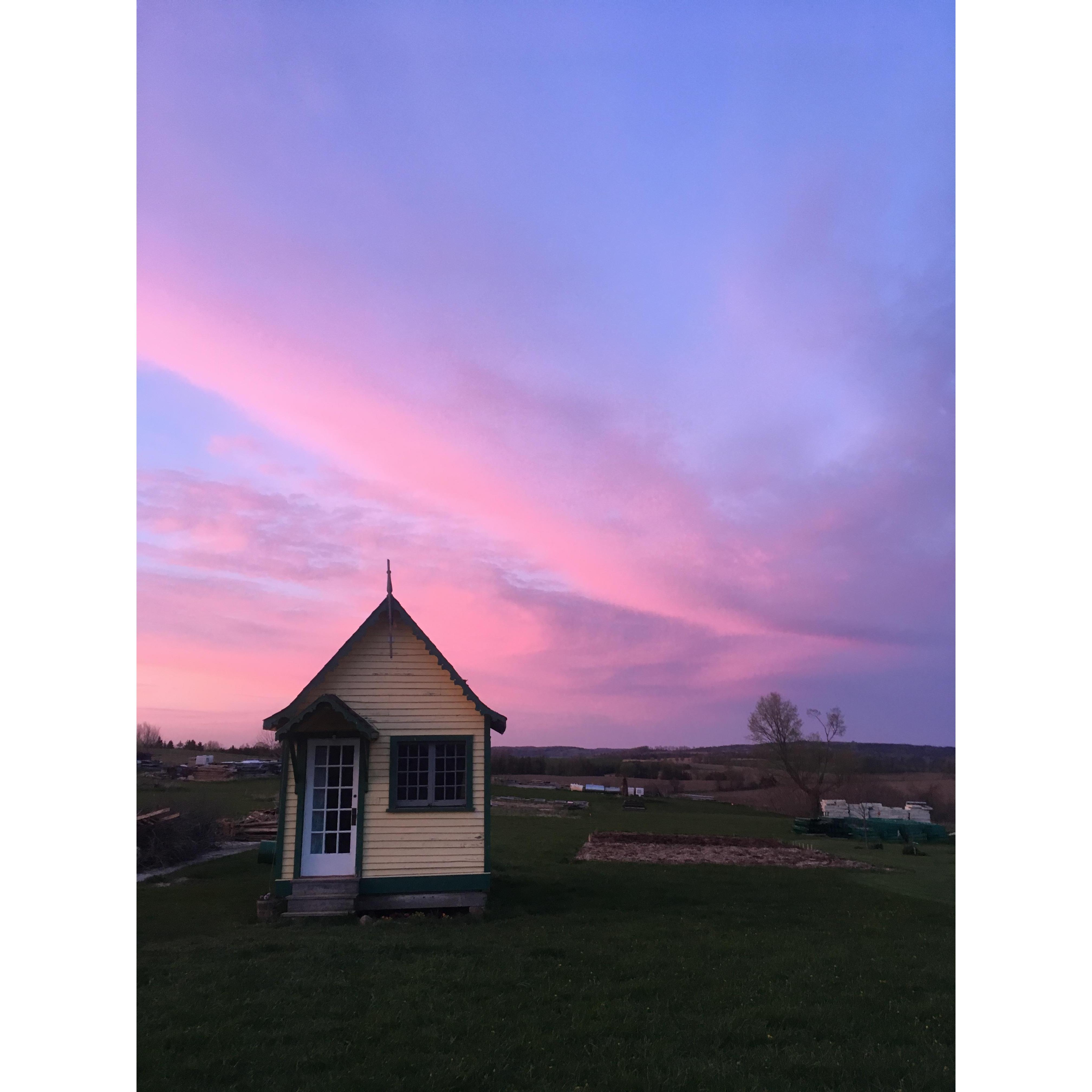 When the pandemic first hit we decided to get out of the city and head to the farm. We spent several months living in this tiny house with our small cat.