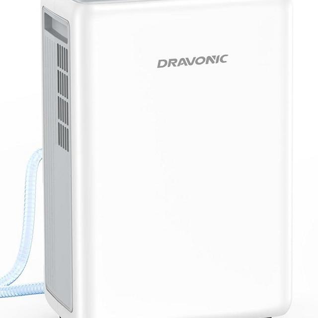 Dravonic 2000 Sq. Ft Dehumidifier for Basement, 30 Pint Dehumidifiers for Home, Bedroom and Bathroom, 3 Modes Dehumidifier with Drain Hose, Smart Humidity Control, 24H Timer, Child Lock (White)