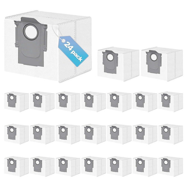24 Packs Q5 Dust Bags for Roborock Q5 Max+, Q7 M5+, Q10 S5+, Q10 X5+, 3L Vaccum Bag for Q5, Q5+, Q5 Pro+, Q7, Q7+, Q7 Max+, Q8 Max+, S8+, S8 Pro Ultra, S7 Pro Ultra, S7 MaxV Ultra