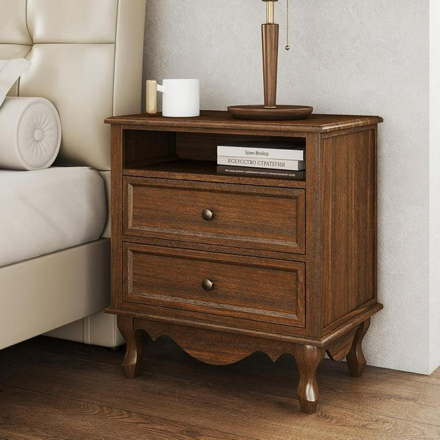 Large Nightstand with Type-C Charging Station, 2 Drawers & Open Shelf Storage, No Assembly Required - Modern Bedside Table for Bedroom, End Table - Walmart.com