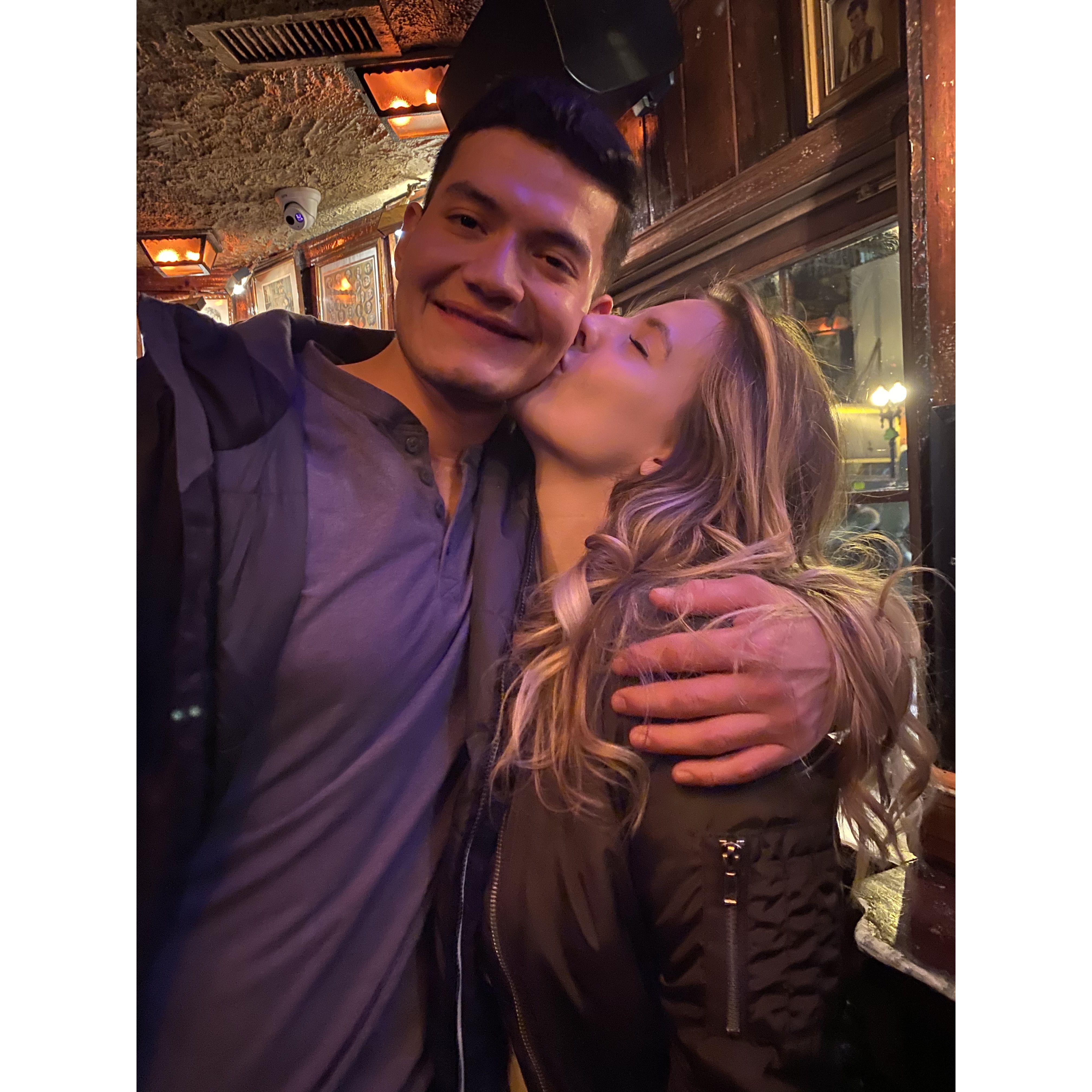A lady said we looked like an awesome couple and asked how long we'd been together - I said 2 years. It was our 2nd date.