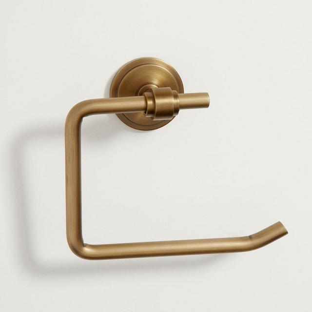 Tumbled Brass Frey Towel Ring