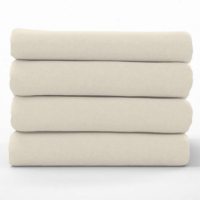 Kotton Culture 1000 Thread Count 4 Piece Sheet Set Premium 100% Egyptian Cotton Deep Solid Luxurious Hotel Class Bedding Super Soft (Full, Ivory)