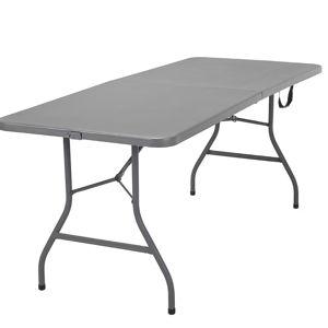 Cosco 2.43-ft x 6-ft Fold-in-Half Indoor or outdoor Rectangle Resin Gray Folding banquet table 8 -Person
