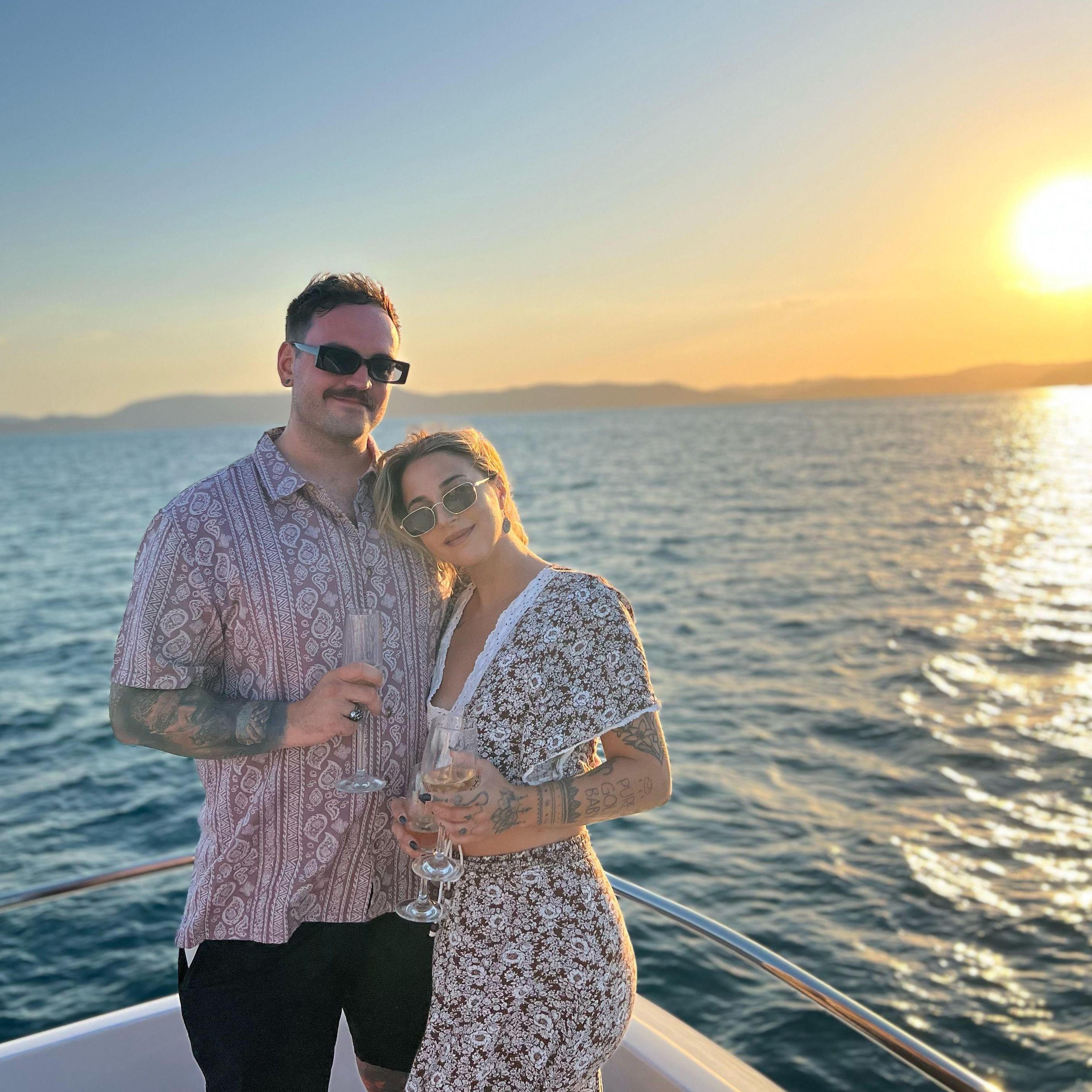 Us on a yacht in Hamilton island