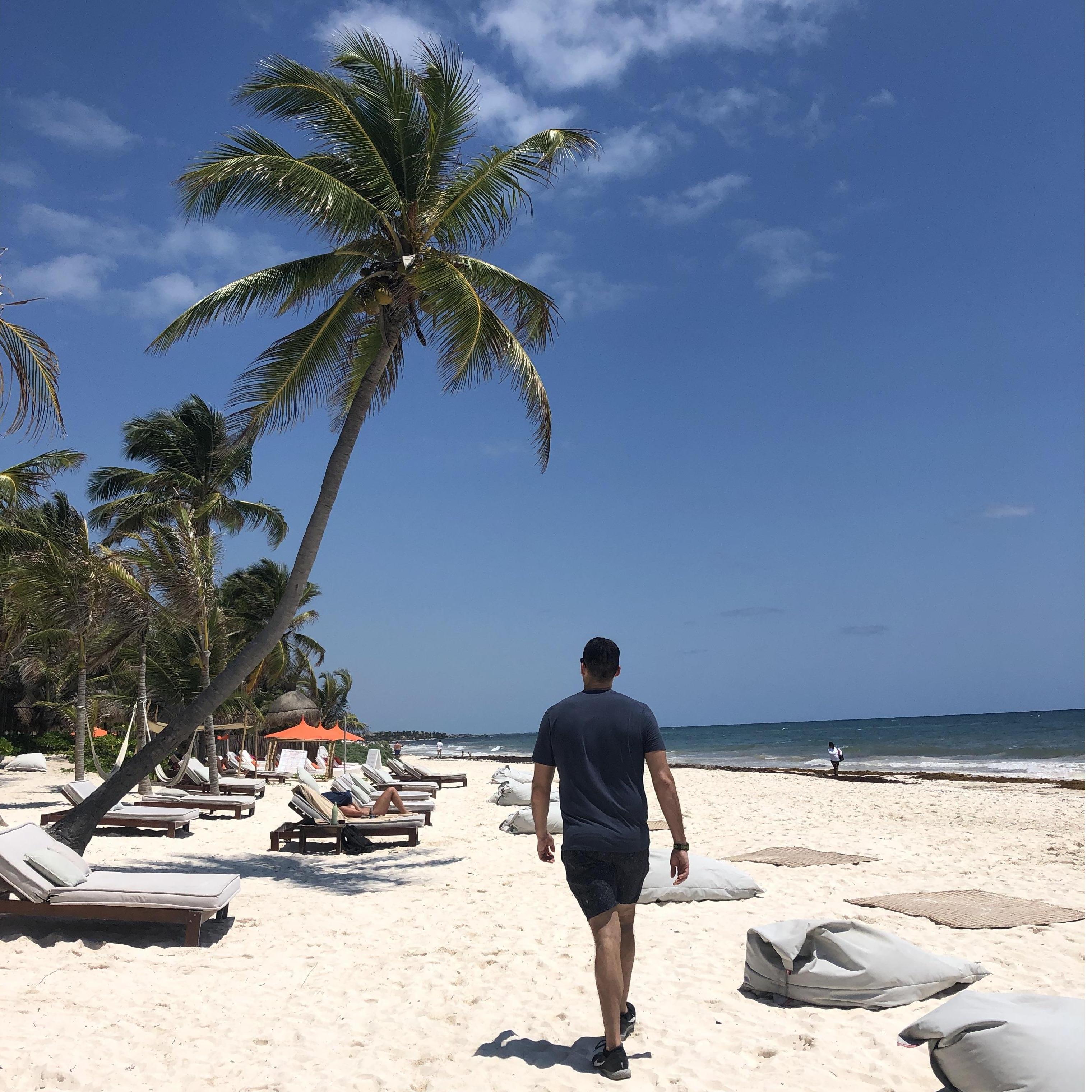 The tall man on the beach